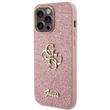 Guess Husa Fixed Glitter 4G Metal Logo iPhone 15 Pro Roz