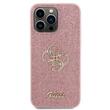 Guess Husa Fixed Glitter 4G Metal Logo iPhone 15 Pro Roz