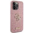 Guess Husa Fixed Glitter 4G Metal Logo iPhone 15 Pro Roz