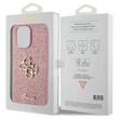 Guess Husa Fixed Glitter 4G Metal Logo iPhone 15 Pro Roz