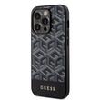Custodia Guess GCube Stripes MagSafe per iPhone 15 Pro nera