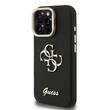 Custodia Guess con logo 4G e cornice per fotocamera per iPhone 15 Pro Max, nera