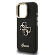 Guess Husa Grained 4G Logo Stand Camera Frame iPhone 15 Pro Negru