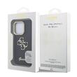 Guess Husa Grained 4G Logo Stand Camera Frame iPhone 15 Pro Negru