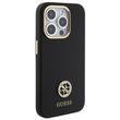 Guess Case Liquid Silicone 4G Strass Metal Logo iPhone 15 Pro Max Black