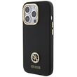 Guess Case Liquid Silicone 4G Strass Metal Logo iPhone 15 Pro Max Black