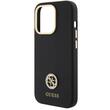 Guess Case Liquid Silicone 4G Strass Metal Logo iPhone 15 Pro Max Black