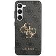 Custodia Guess PU 4G Logo in metallo Samsung Galaxy A35 5G Grigio