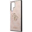 Guess PU 4G Metal Logo Case für Samsung Galaxy S23 Ultra Pink
