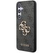 Custodia Guess PU 4G Logo in metallo per Samsung Galaxy S24 Grigia