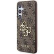 Custodia Guess PU 4G Logo in metallo Samsung Galaxy S24 Marrone