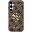 Custodia Guess PU 4G Logo in metallo Samsung Galaxy S24 Marrone