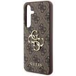 Custodia Guess PU 4G Logo in metallo Samsung Galaxy S24 Marrone