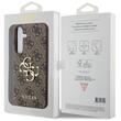 Custodia Guess PU 4G Logo in metallo Samsung Galaxy S24 Marrone
