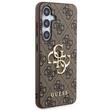 Custodia Guess PU 4G Logo in metallo Samsung Galaxy S24 Plus Marrone