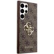 Custodia Guess PU 4G Logo in metallo per Samsung Galaxy S24 Ultra Marrone