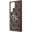 Custodia Guess PU 4G Logo in metallo per Samsung Galaxy S24 Ultra Marrone