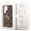 Custodia Guess PU 4G Logo in metallo per Samsung Galaxy S24 Ultra Marrone