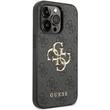 Guess PU 4G Metalen Logo Case iPhone 15 Pro Grijs