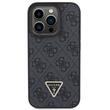 Guess Husa PU 4G Strass Triangle Metal Logo iPhone 15 Pro Max Negru