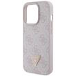 Coque Guess PU 4G Strass Triangle Logo Métal iPhone 15 Pro Rose