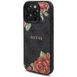 Custodia Guess in pelle PU 4G Rose MagSafe per iPhone 16 Pro Nero
