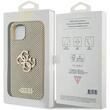 Guess Husa Perforated 4G Glitter Metal Logo iPhone 15 Auriu