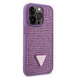 Guess Cover Rhinestones Triangle Metal Logo iPhone 15 Pro Purple