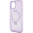 Guess Husa Ring Stand Glitter MagSafe iPhone 15 Viola