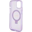 Guess Husa Ring Stand Glitter MagSafe iPhone 15 Viola