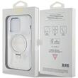 Guess Husa Ring Stand Glitter MagSafe iPhone 15 Pro Max Trasparente