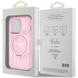 Custodia Guess Ring Stand Glitter MagSafe iPhone 15 Pro Rosa