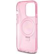 Custodia Guess Ring Stand Glitter MagSafe iPhone 15 Pro Rosa