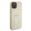 Guess Hoesje Saffiano MagSafe iPhone 15 Beige