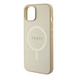 Guess Hoesje Saffiano MagSafe iPhone 15 Beige