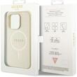 Custodia Guess Saffiano MagSafe per iPhone 15 Pro Beige