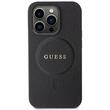 Guess Saffiano MagSafe iPhone 15 Pro Hoesje Zwart