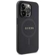 Guess Saffiano MagSafe iPhone 15 Pro Hoesje Zwart