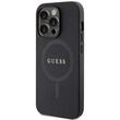 Guess Saffiano MagSafe iPhone 15 Pro Hoesje Zwart