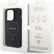 Guess Saffiano MagSafe iPhone 15 Pro Hoesje Zwart