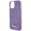 Custodia Guess con logo in paillettes per iPhone 15 viola