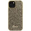 Guess Hoesje Vierkant Spiegel Script Logo iPhone 15 Goud