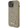 Guess Hoesje Vierkant Spiegel Script Logo iPhone 15 Goud