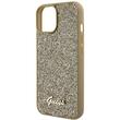 Guess Hoesje Vierkant Spiegel Script Logo iPhone 15 Goud