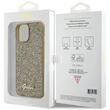 Guess Hoesje Vierkant Spiegel Script Logo iPhone 15 Goud