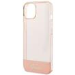 Guess Custodia in TPU Camera Outline Traslucido per iPhone 14 Plus Rosa