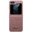 Custodia Guess in TPU Glitter Flakes Logo in Metallo Samsung Galaxy Z Flip5 Rosa