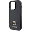 Guess Case 4G Strass Metal Logo iPhone 15 Pro Zwart