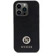 Guess Case 4G Strass Metal Logo iPhone 15 Pro Zwart