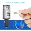 Purificatore d'aria per auto 2in1, con caricatore per auto USB, 2 porte